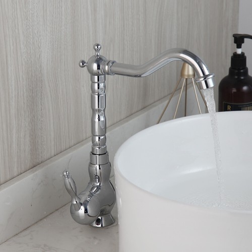 Grifo de fregadero de lavabo cromado para baño/cocina 360° grifo mango de cerámica - Imagen 11 de 12