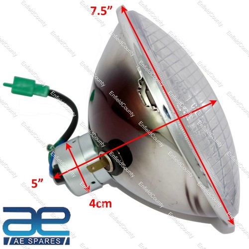 7 " Phare Avant Faisceau + Parking Ampoule Support Lucas Pour N Réplique Enfield - Photo 2/9