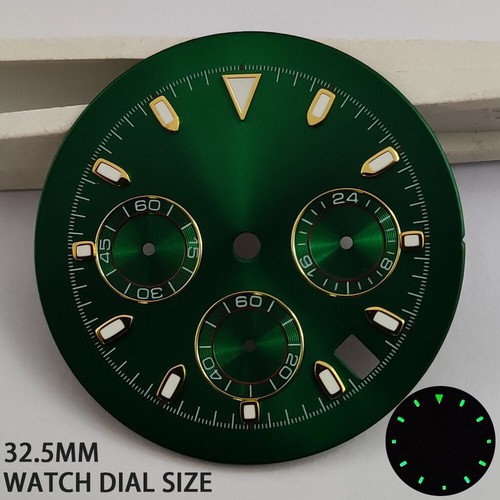32,5 mm Uhrenreparatur Ersatz Leucht Zifferblatt für Quarz VK63 Uhrwerk Neu - Bild 12 von 31