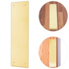 DOOR PUSH FINGER PLATE 300mm Protective Panel Square Corner Drilled Holes BRASS