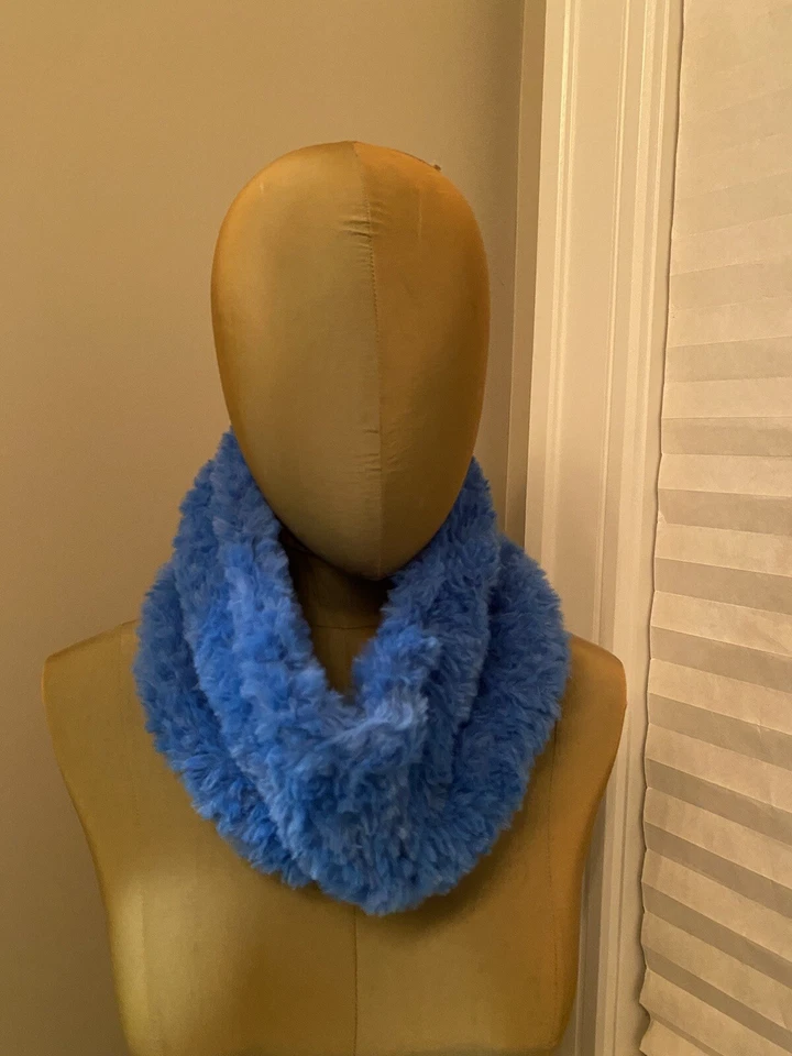 Bufanda de cuello de capucha hecha a mano... Piel suave cálida elegante... marrón negro mezcla Foto 2 de 4