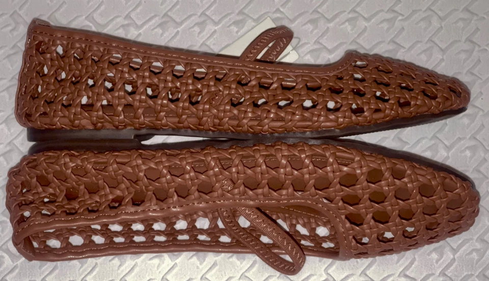 JOIE волнистый коричневый открытый плетение балетки туфли новый женщин размер 7,5 - Изображение 3 из 4