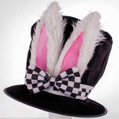 Top Hat w Rabbit Ears & Bow Tie Halloween Polyester Costume Hat, For Adult, B... - Picture 2 of 3