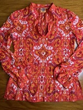 Tory Burch Sequined Silk Blend Tunic Shirt Orange Size 0 (See Measurements)
