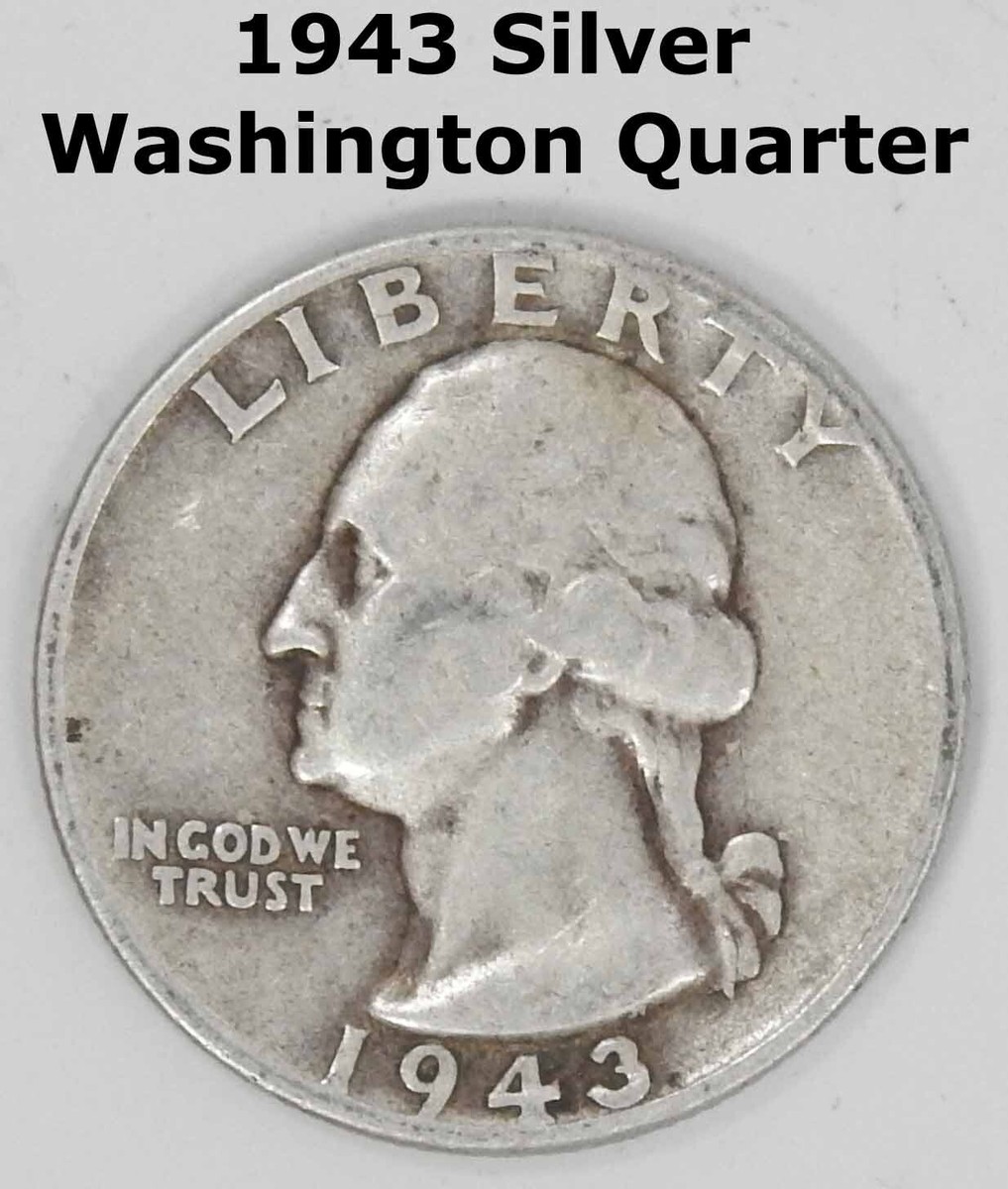 1943-P Washington Silver Quarter Dollar WAR Coin 25 Cent Fine to 