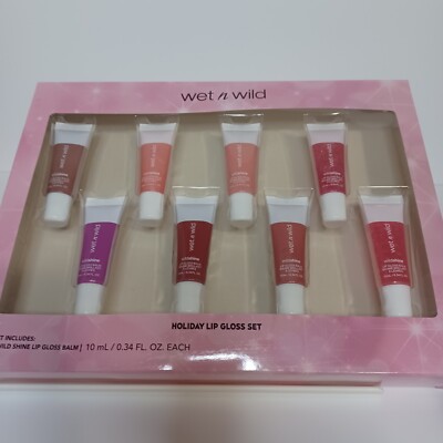 Wet N Wild Holiday Lip Gloss Set Gift Set 8 Lip Balms Makeup