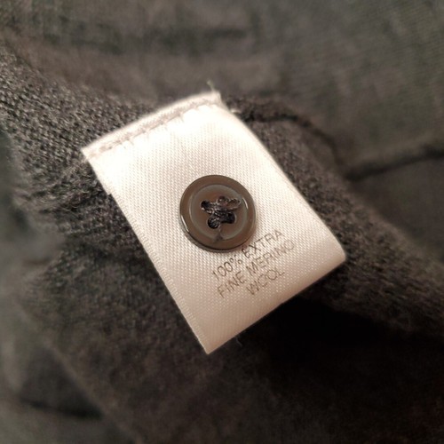 Turnbury Sweater Mens XL Gray 100% Extra Fine Merino Wool Classic Polo Pullover - Picture 4 of 7