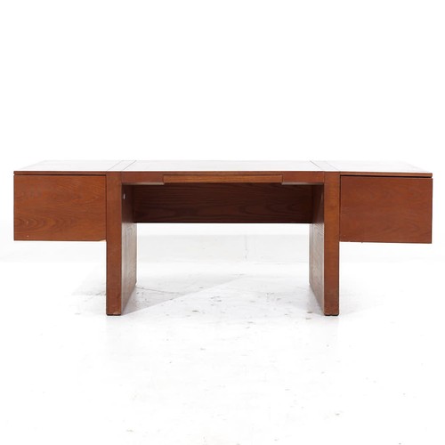 Roger Sprunger for Dunbar Mid Century Executive Oak Desk - Picture 2 of 9