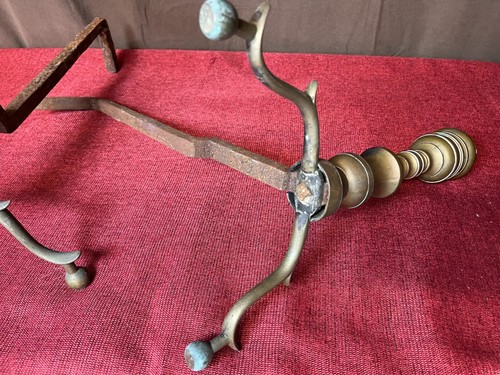 Early 19th Century Brass Chippendale Style And Irons - Picture 4 of 6