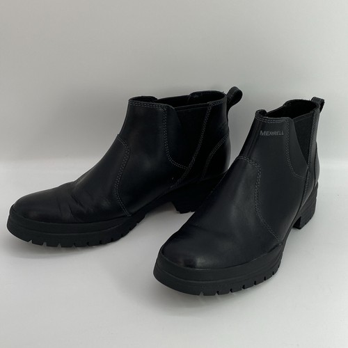 Merrell Boots Womens Size 9 Black Leather Chelsea Ankle Work City Leaf J00918 - Picture 10 of 13