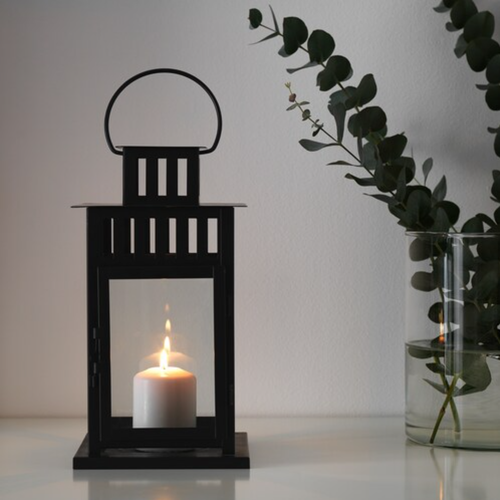 Ikea BORRBY Lantern Steel Glass for Pillar,Block candle Indoor/Outdoor multicolr - Picture 3 of 8