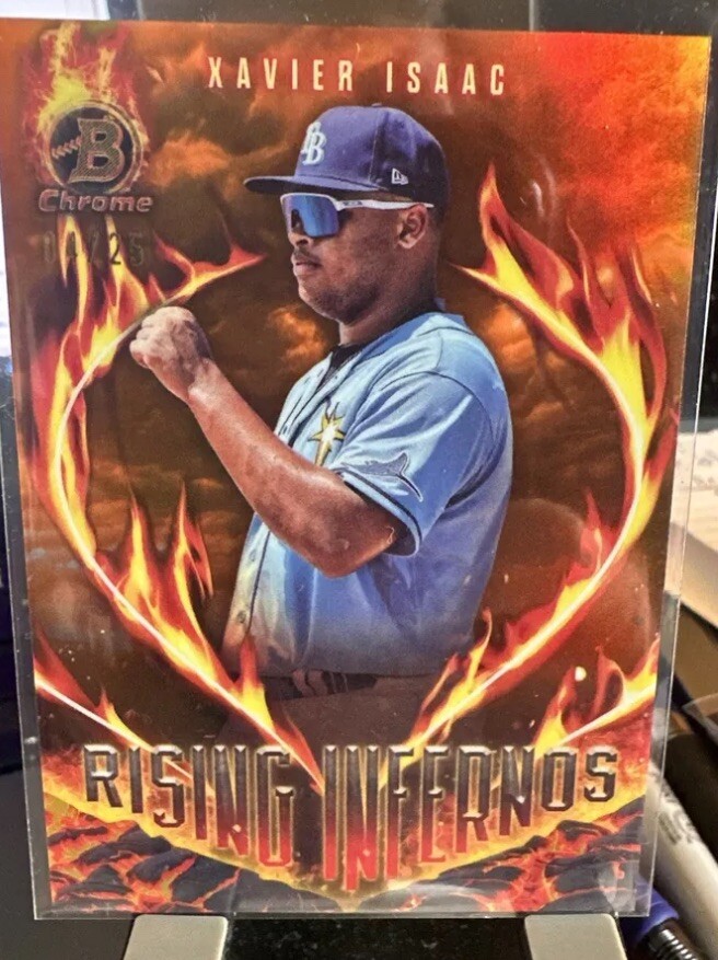 2024 Bowman Chrome Xavier Isaac Rising Inferno Orange #/25 Rays