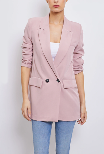 Women Casual Oversized Longline Double Breasted Lightweight Plunge Neck Blazer. - Picture 34 of 36