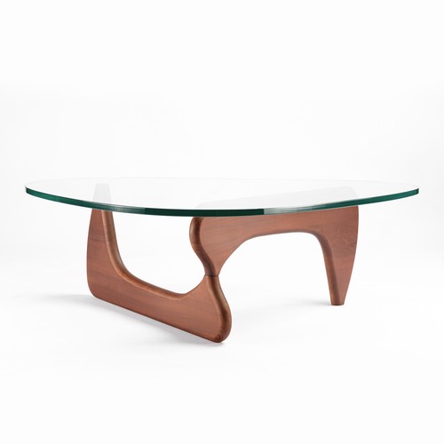 Triangle Glass Coffee Table Modern Noguchi Coffee Table 0.8 in Glass Solid Wood - Picture 22 of 59