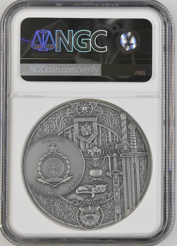 2023 Niue The Witcher Book Series Baptism of Fire 2oz NGC 70 Silver Coin - Picture 2 of 6