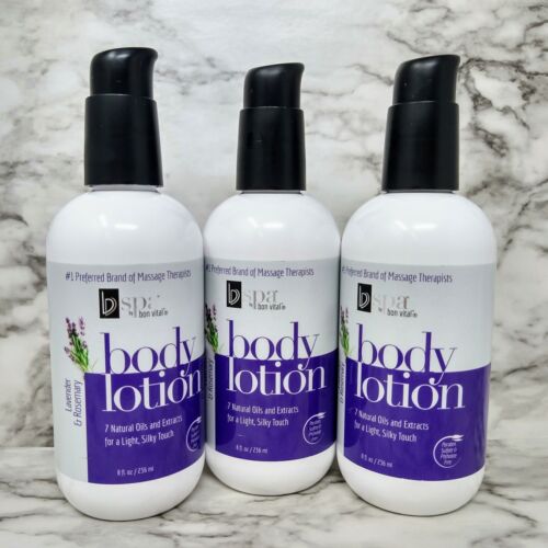 3 Bon Vital BV Spa Body Lotion Lavender and Rosemary 8 oz Each Massage Lotion - Picture 10 of 13