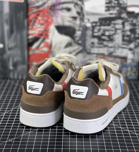 LACOSTE T Clip Men's Size 9.5 US Athletic White / Brown / Blue Shoes NEW - Picture 4 of 13