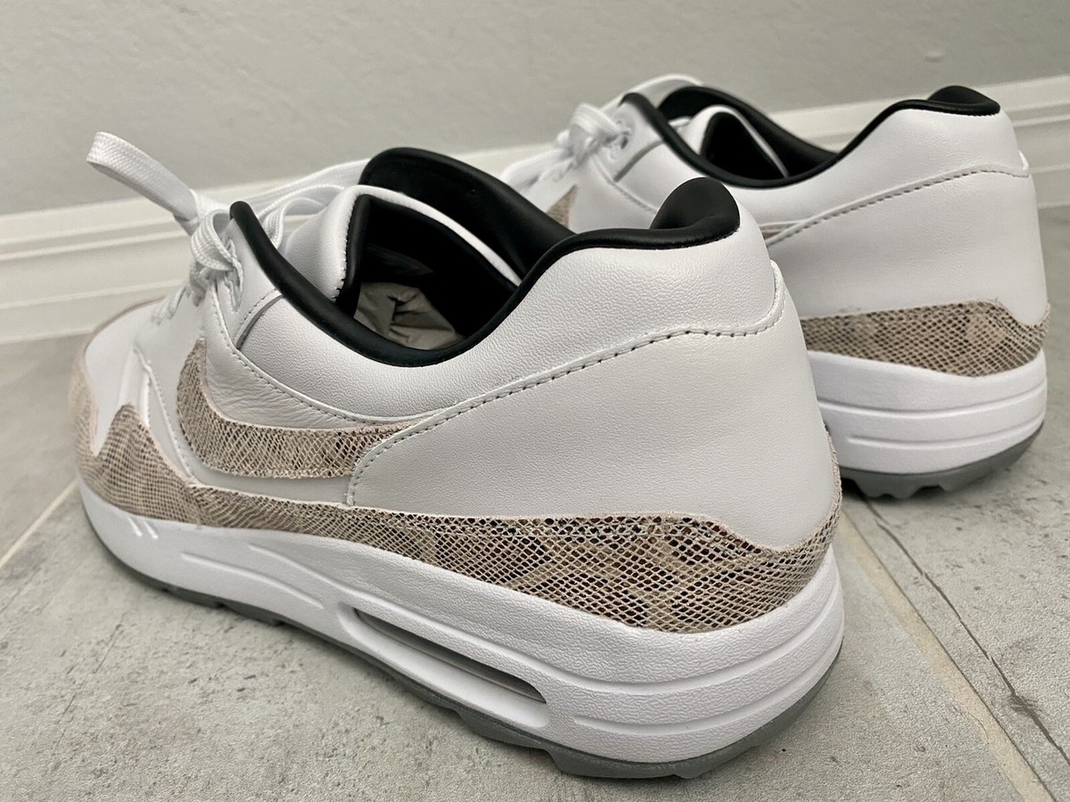 Nike Air Max 1 G NRG TXT Men Golf Shoe White Grey Snakeskin