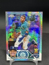 2023 Topps Chrome Julio Rodriguez Prism Refractor Gold Cup Mariners #200