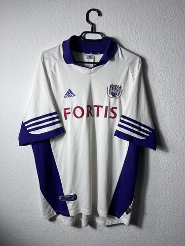 Camiseta de fútbol retro vintage años 00 Adidas RSC Anderlecht "Fortis" 2001/02