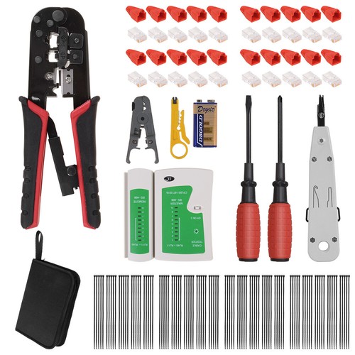 Netzwerk Werkzeug Set CAT5/CAT5E Prüfer Crimpzange Reparatur für RJ45 RJ11 RJ12 - Bild 4 von 12