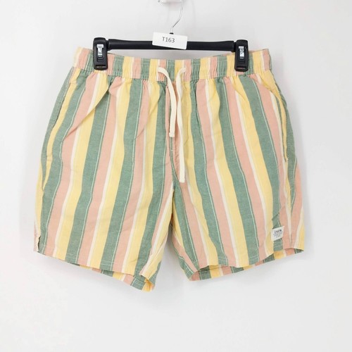 Katin Local Kenwood Striped Drawstring Cotton Linen Shorts Multicolor Women Sz M