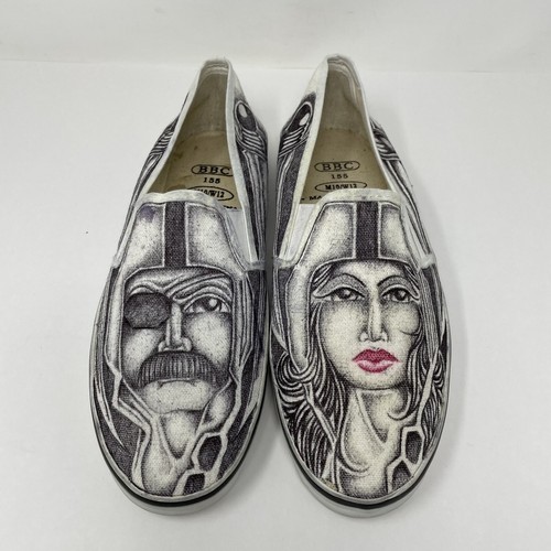 Vintage Prison Art Drawing Bob Barker BBC Shoes Jail Inmate Latino Latina Raider