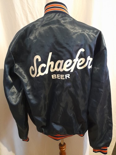 Vintage Schaefer Beer Blue Swingster Satin Jacket Medium Made in USA - Picture 3 of 5