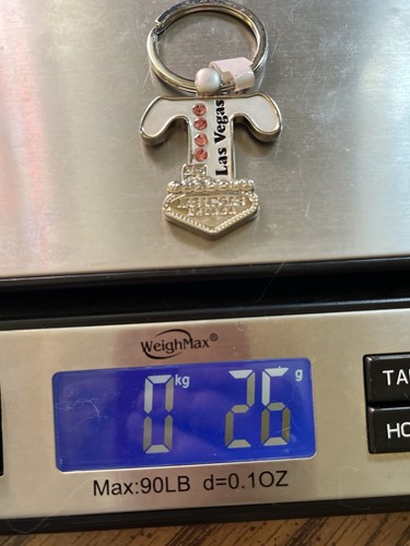 Las Vegas Schlüsselanhänger personalisiert "T" Souvenir rosa Strass Keyring - Bild 7 von 7