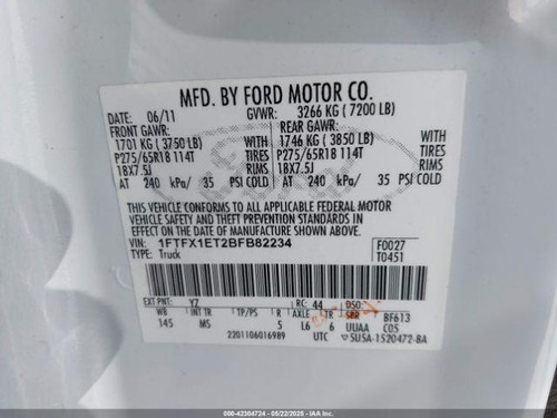 Used Wheel fits: 2011 Ford F150 PICKUP 18x7-1/2 aluminum 7 spoke solid spokes ch - Bild 5 von 21