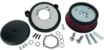 Kit de filtro de aire Arlen Ness Billet Sucker etapa I con cubierta de acero - negro liso  Foto 2 de 4