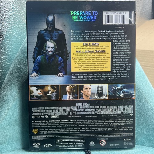 The Dark Knight (DVD, 2008, 2-Disc Set, Special Edition) Factory Sealed - Picture 2 of 4