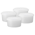 Doshisha Shaved Ice Maker Ice Cup S white with Lid Set of 4 HS-19S