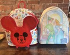 Disney Loungefly Backpack Lot - Mickey Popcorn Parks Bag + Peter Pan Wendy Kiss