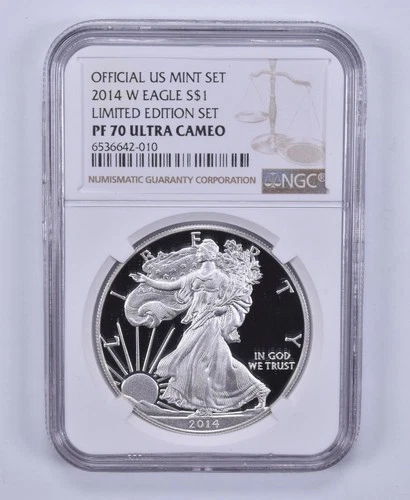 PF70 2014-W American Silver Eagle Limited Edition Set NGC Brown Label *4022