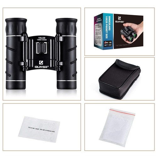 Pocket Binoculars, 10x25 Bird Watching Compact Folding Binoculars for Travelling - Picture 3 of 12