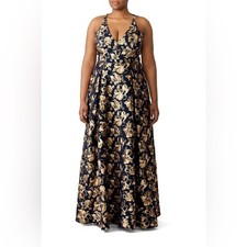 Badgley Mischka Floral Jacquard Gown 16