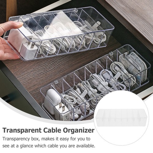 Storage Box Wires Organiser Desktop Cable Holder Management Rack - Afbeelding 4 van 12