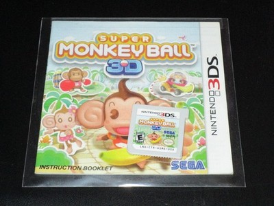 Nintendo 3DS Super Monkey Ball 3D Video Game Card ONLY w/ Manual (Tested)