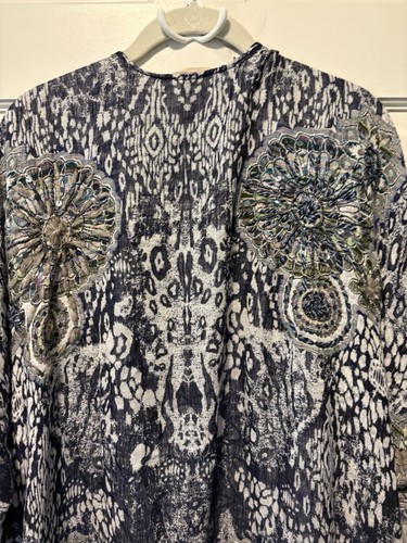 Weiche Umrandung Marine Fransen Emory Kimono Cardigan Top Bohemian Damen Größe L XL - Bild 10 von 10