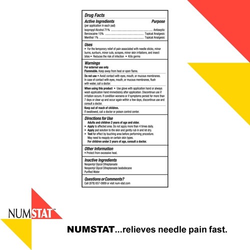 Antiseptic Numbing Wipes for Needle Pain Relief, 2-In-1 Formula with... - Picture 6 of 8