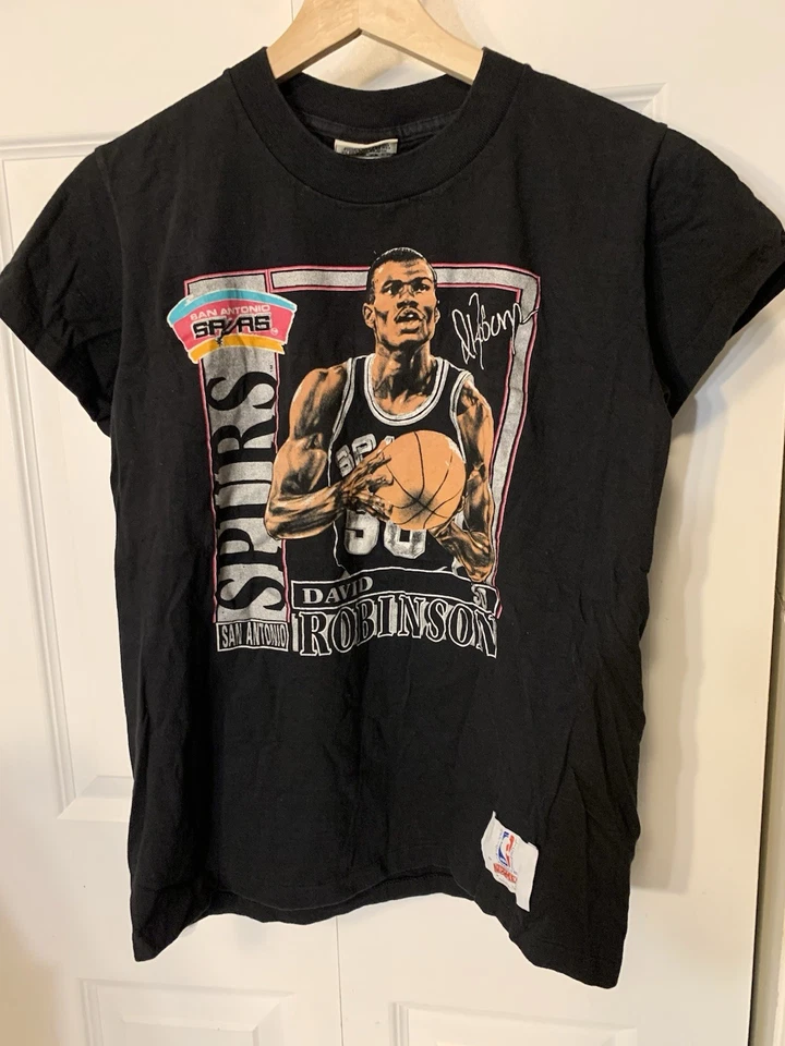 Camiseta De Colección Nuez moscada David Robinson San Antonio Spurs Talla L 1990 Puntada Única Foto 4 de 4
