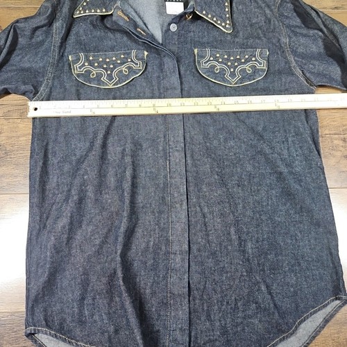 Vintage 80s Choon Sport Womens Denim Shirt Sz 8 Western Embellished  - Picture 5 of 6