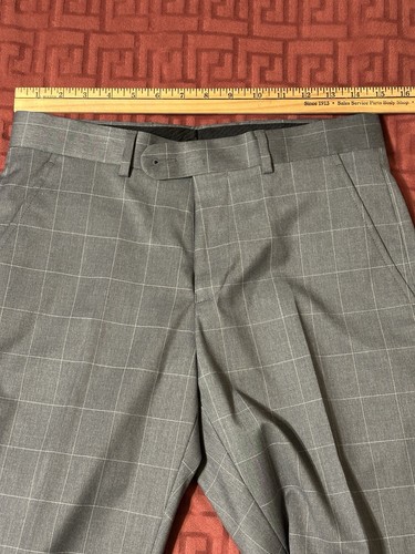 NWT Perry Ellis Portofino 36R 30x30 Slim Suit Gray Windowpane Comfort Stretch - Picture 13 of 14