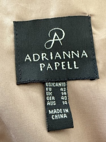 Adrianna Papell Cap Sleeve Sequined Pattern Chiffon Cocktail Dress Size 10 - Picture 8 of 9