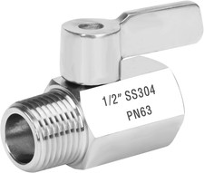 Stainless Steel Shower Flow Control Valve 1/2 NPT Shut Off Ball Valve Tap