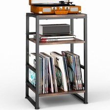 3-Tier Vinyl Record Player Stand End Table Album Storage 28" H Record Player