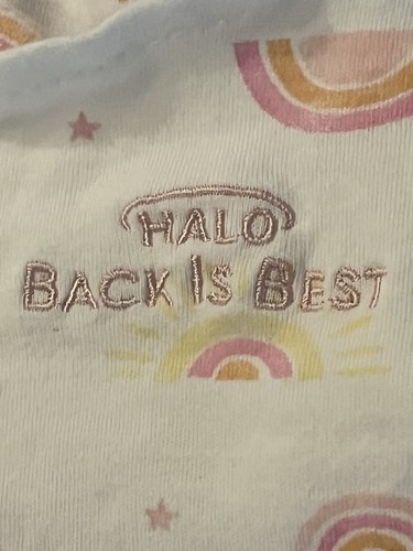 Halo Sleep Sack Swaddle Small 3-6 Months White Rainbow Star Print 100% Cotton - 第 2/6 張圖片