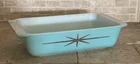 Rare Pyrex Starburst 575-B Turquoise Gold VTG 1960 Casserole no lid MCM Atomic