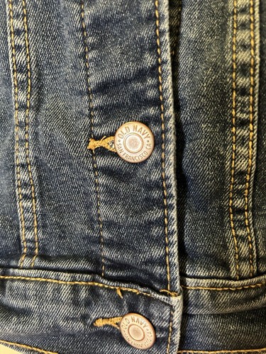 Old Navy Cropped Denim Girl’s Jacket Medium (8) 5 Button - Picture 3 of 5